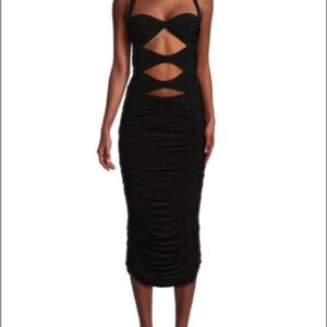 Norma Kamali Black Cutout Midi Dress